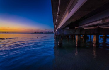 sunset water sea sky miami florida ocean sunrise sun beach landscape nature blue bridge dusk cloud...