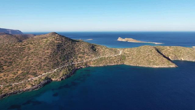 Aerial view of Spinalonga Island, Crete, Greece