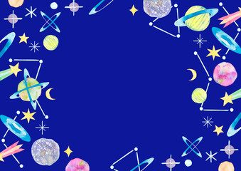 宇宙 星 背景 テキスタイル 水彩 イラスト Astrology Wall Mural Astrolo Tada