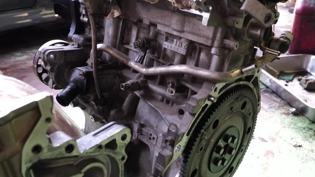 Close-up of the car engine