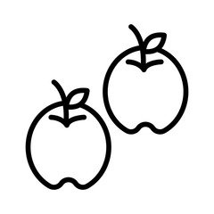 fresh apples fruits line style