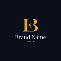 modern EB elegance luxury logo navy blue and gold color