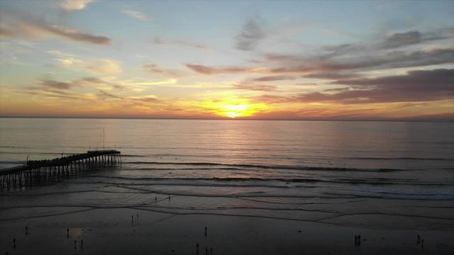 Pismo Beach Pier Sunset Drone Footage