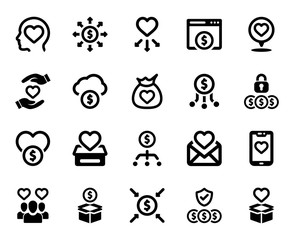 Fototapeta premium Crowdfunding Icon Set - 2 (Black Series)