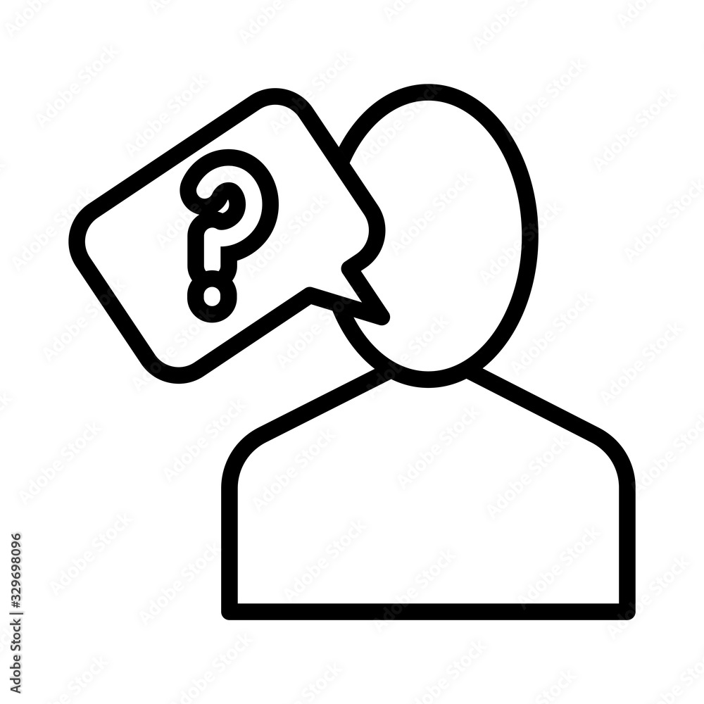 Poster user avatar with interrogation symbol line style