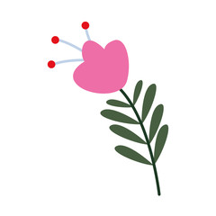 flower and leafs nature icon