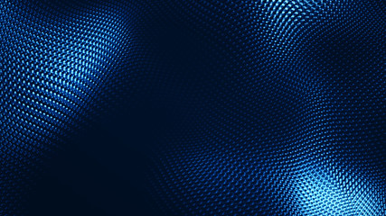 Fototapeta na wymiar Dot white blue wave light screen gradient texture background. Abstract technology big data digital background. 3d rendering.