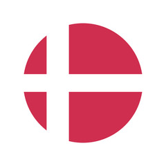 Simple vector button flag - Denmark, Denmark flag ,Denmark national flag illustration symbol circle illustration design