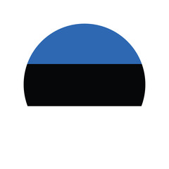 Simple vector button flag - Estonia, Estonia flag, official colors and proportion correctly. National Estonian flag. Flat Raster illustration.