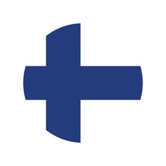 Fototapeta premium Simple vector button flag - Finland, Plus sign icon icon, vector illustration. Flat design style.