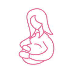 pregnant woman, line style icon