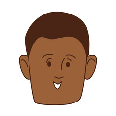 young afro man head avatar character
