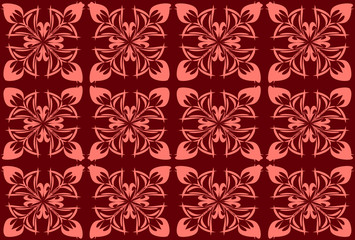 Seamless pattern design with floral background elements, beautiful ornaments