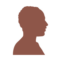 young man profile silhouette icon