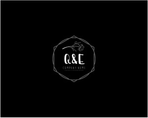 Letter QE handwrititing logo with a beautiful template