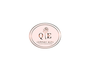 Letter QE handwrititing logo with a beautiful template