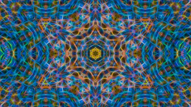 Abstract background kaleidoscope of bright lines of fractals