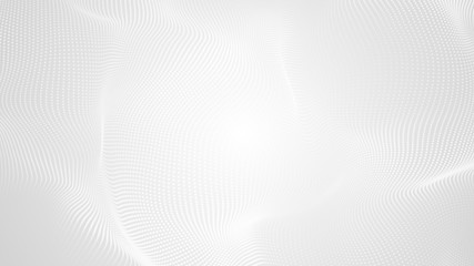 Dot white gray wave light technology texture background. Abstract big data digital concept. 3d rendering.