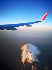 Mount Fuji view from airplane