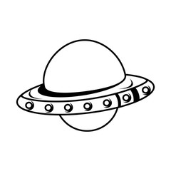 space ufo flying isolated icon