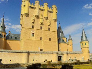 Famous Alcazar fortress in Segovia, Spain. Old castle located in the Spanish province of Castilla....