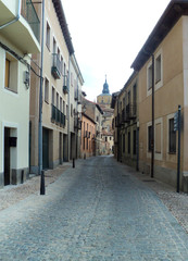 Segovia Old Town, Spain. View of beautiful old buildings in the city.