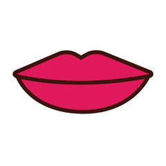 lips human sense line and fill style icon