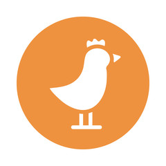 cute chicken , block and flat style icon