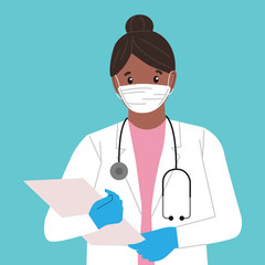 Obraz premium Doctor in Blue Protective Gloves. 