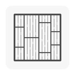 Random wood floor pattern and texture vector icon in top view. That for paving, laying and construction wood floor or finishing material to decoration both interior and exterior of home or building.