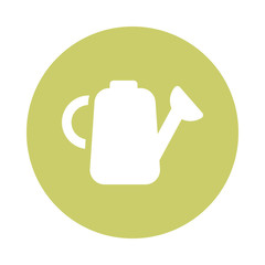 watering can with water sprinkler , block and flat style icon