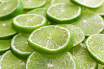 Fresh lime slices as background