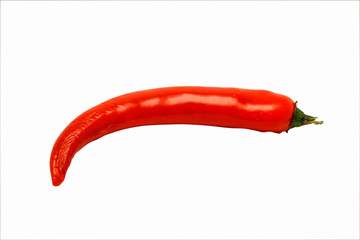 Red chili pepper isolated against a white background.