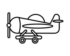 airplane flying toy flat style icon