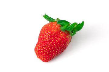 Close up Fresh strawberry fruit placed on a white background
