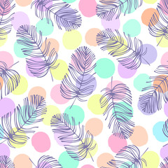 Fototapeta na wymiar Seamless pattern with hand drawn leaves.
