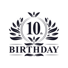 10 years Birthday logo, 10th Birthday celebration.