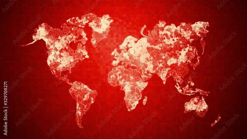 Poster abstract background map of the world, with lighting particle and glitter effect, with dark and grain