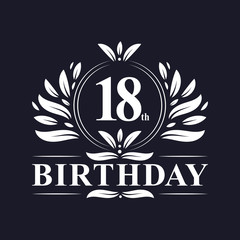 18th Birthday logo, 18 years Birthday celebration.