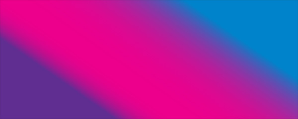 Bright purple, pink and blue neon multicolored illustration background panorama. Angled stripes.