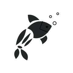 Gray logo fish vector illustration.