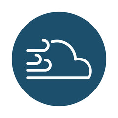 cloud with wind, block and flat style icon