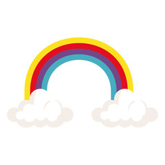 rainbow with clouds isolated icon vector illustration designicon