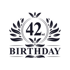 42 years Birthday logo, 42nd Birthday celebration.
