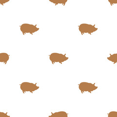 Little funny pigs Seamless pattern Flat  vector illustration