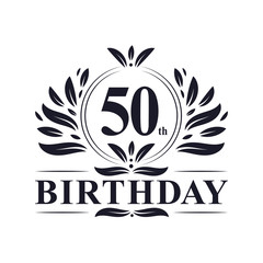 50th Birthday logo, 50 years Birthday celebration.