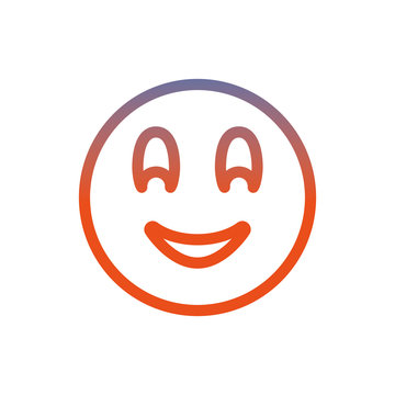 Smiling chat emoticon isolated icon