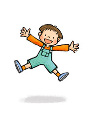 ジャンプする子供A_6（ジェンダーフリー）