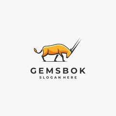 Vector Logo Illustration Deer Mascot Cartoon Style.