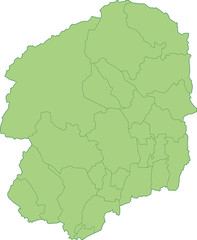栃木県の地図_市町村ごとに色を変えられます